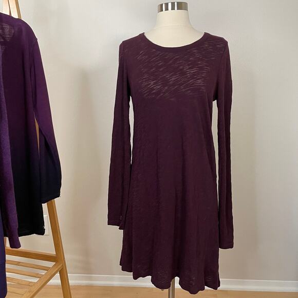 ATM • Cotton Burnout Shirt Dress Merlot - Picture 1 of 6